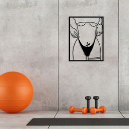 Decoratiune de perete, Lotus Flower 1 Metal Decor, Metal, Dimensiune: 40 x 52 cm, Negru