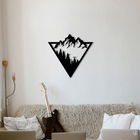 Decoratiune de perete, Ananas, Metal, Dimensiune: 51 x 50 cm, Negru