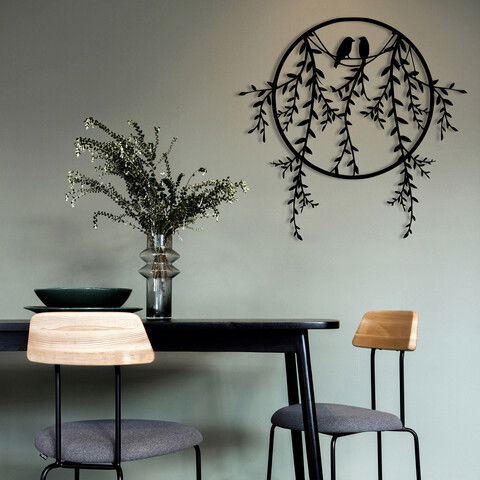 Decoratiune de perete, Home 5, Metal, Dimensiune: 45 x 44 cm, Negru