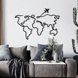 Decoratiune de perete, Birds In The Tree, Metal, Dimensiune: 60 x 42 cm, Negru
