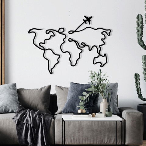 Decoratiune de perete, Birds In The Tree, Metal, Dimensiune: 60 x 42 cm, Negru