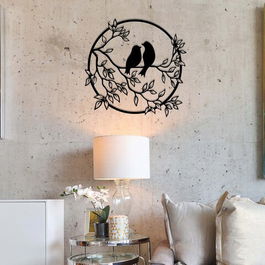 Decoratiune de perete, Sirayet, Metal, Dimensiune: 49,5 x 48 cm, Negru