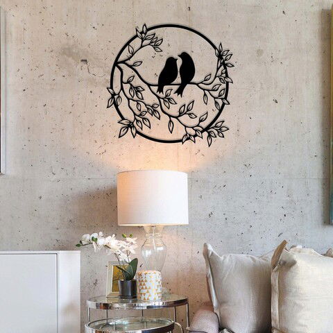 Decoratiune de perete, Sirayet, Metal, Dimensiune: 49,5 x 48 cm, Negru
