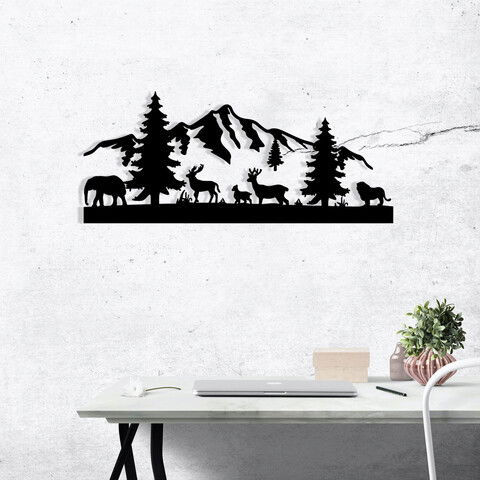 Decoratiune de perete, Mozzafiato, Metal, 70 x 30 cm, Negru