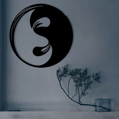 Decoratiune de perete, Elif, Metal, Dimensiune: 48 x 48 cm, Negru