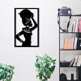 Decoratiune de perete, Deer Metal Decor, Metal, Dimensiune: 35 x 56 cm, Negru