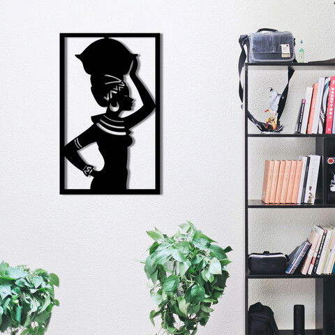 Decoratiune de perete, Deer Metal Decor, Metal, Dimensiune: 35 x 56 cm, Negru