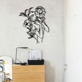 Decoratiune de perete, Hakuna Matata, Metal, Dimensiune: 40 x 50 cm, Negru