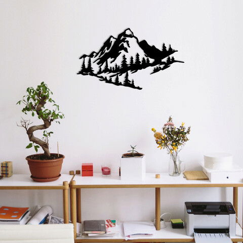 Decoratiune de perete, Vuslat, Metal, Dimensiune: 47 x 40 cm, Negru