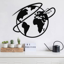 Ceas de perete, Enzoclock, Metal, Dimensiune: 55 x 44 cm, Negru