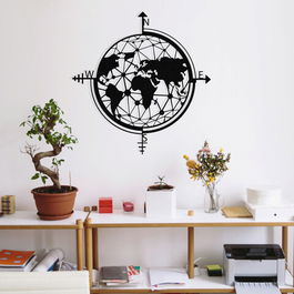 Ceas de perete, Enzoclock, Metal, Dimensiune: 49 x 50 cm, Negru