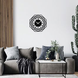 Ceas de perete, Enzoclock, Metal, Dimensiune: 48 x 48 cm, Negru
