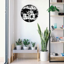 Ceas de perete, Enzoclock, Metal, Dimensiune: 48 x 48 cm, Negru