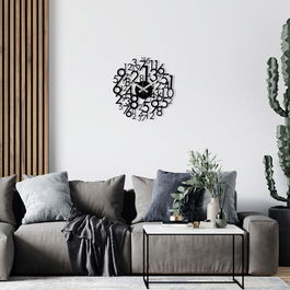 Ceas de perete, Enzoclock, Metal, Dimensiune: 48 x 48 cm, Negru