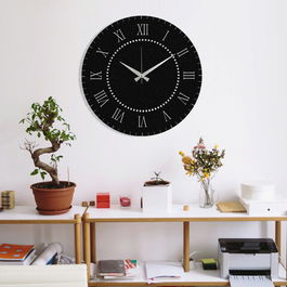 Decoratiune de perete, Bellissimo, Metal, Dimensiune: 48 x 48 cm, Negru