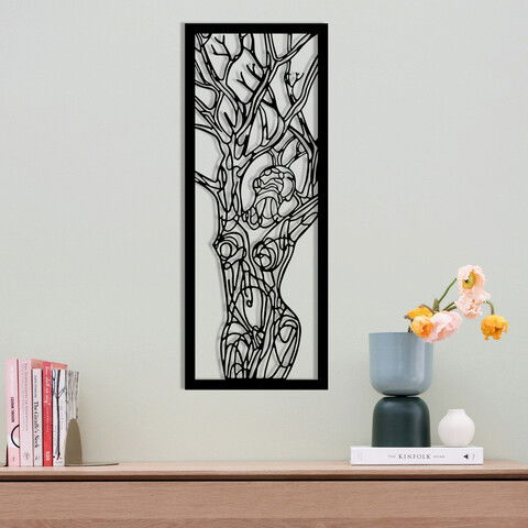 Decoratiune de perete, Lıon Metal Decor, Metal, Dimensiune: 20 x 51 cm, Negru