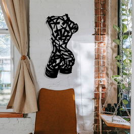 Decoratiune de perete, Lal, Metal, Dimensiune: 35 x 68 cm, Negru