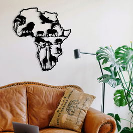 Decoratiune de perete, Mountain 1 Metal Wall Decor, Metal, Dimensiune: 52 x 57 cm, Negru