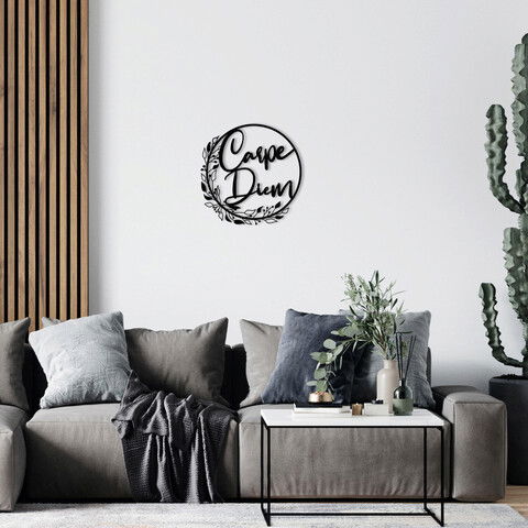 Decoratiune de perete, Wolf2 Metal Decor, Metal, Dimensiune: 48 x 48 cm, Negru