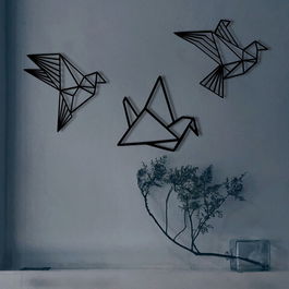 Decoratiune de perete, Nature, Metal, 100 x 31 cm, Negru