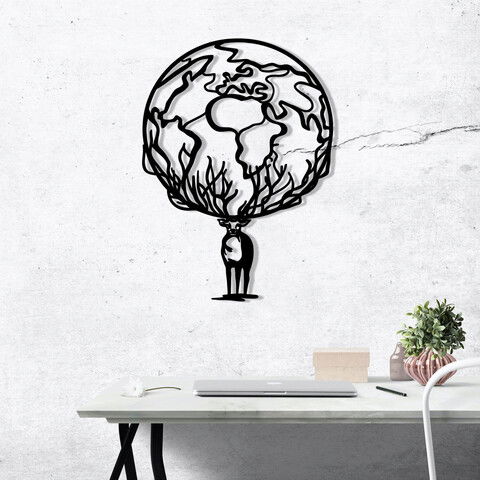 Decoratiune de perete, Pıano, Metal, Dimensiune: 44 x 60 cm, Negru