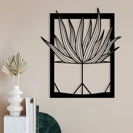 Decoratiune de perete, London, Metal, Dimensiune: 46 x 52 cm, Nuc negru