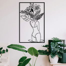 Decoratiune de perete, Hakung Matata Metal Decor, Metal, Dimensiune: 38 x 61 cm, Nuc negru