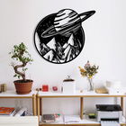 Decoratiune de perete, I didn`t see I didn`t hear I don`t know, Metal, Dimensiune: 56 x 50 cm, Nuc negru