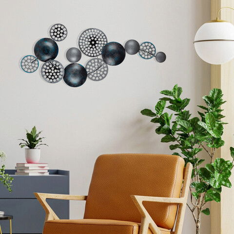 Decoratiune de perete, Bronte, Metal, 90 x 8 x 42 cm, Multicolor