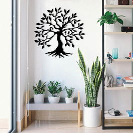 Decoratiune de perete, It'S A Good, Metal, Dimensiune: 60 x 60 cm, Nuc negru