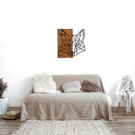 Decoratiune de perete, Budam, Metal, Cadru: 100% LEMN (grosime: 3 cm), Multicolor