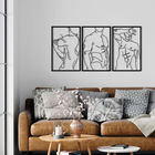 Decoratiune de perete, Sadi, Metal, Dimensiune: 39,37 x 50 cm, Negru