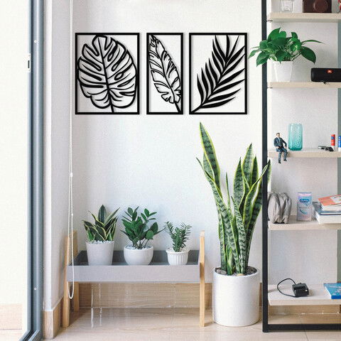 Decoratiune de perete, Albatros, Metal, Dimensiune: 80 x 38 cm, Nuc negru