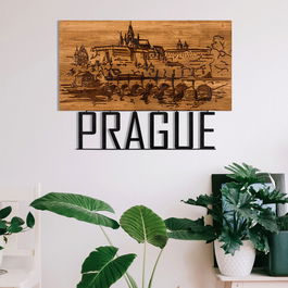 Decoratiune de perete, 3 Choppers, Metal, Cadru: 100% LEMN (grosime: 3 cm), Negru