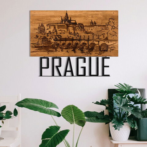 Decoratiune de perete, 3 Choppers, Metal, Cadru: 100% LEMN (grosime: 3 cm), Negru