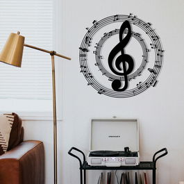 Decoratiune de perete, Chopper 3, Metal, Dimensiune: 48 x 48 cm, Nuc negru