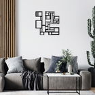 Decoratiune de perete, Leaf2 Metal Decor, Metal, Dimensiune: 50 x 50 cm, Nuc negru
