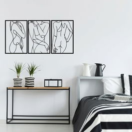 Decoratiune de perete, Folivora, Metal, 103 x 50 cm, Nuc negru