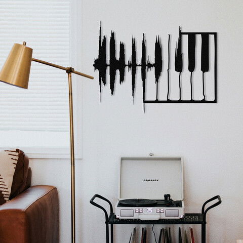 Decoratiune de perete, Arrakis, Metal, Dimensiune: 70 x 53 cm, Negru