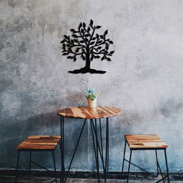 Decoratiune de perete, Lina, Metal, Dimensiune: 70 x 70 cm, Nuc negru
