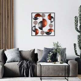 Decoratiune de perete, World Map Medium Metal Decor, Metal, Dimensiune: 55 x 55 cm, Negru