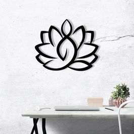Decoratiune de perete, Hare, Metal, Dimensiune: 50 x 57 cm, Nuc negru