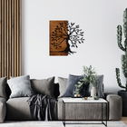 Decoratiune de perete, Söğüt, Metal, Cadru: 100% LEMN (grosime: 3 cm), Nuc negru