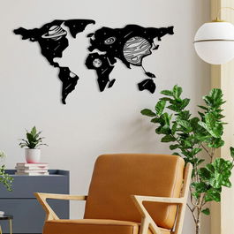 Decoratiune de perete, Tree, Metal, 100 x 53 cm, Negru