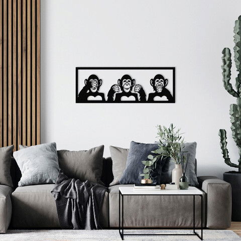 Decoratiune de perete, Dont Forget To Smıle Metal Decor, Metal, 100 x 36 cm, Negru