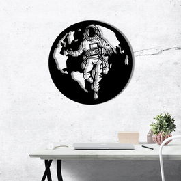 Decoratiune de perete, Entrika , Metal, Dimensiune: 61 x 61 cm, Negru