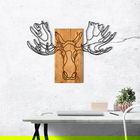 Decoratiune de perete, Birds İn Love 2, Metal, Cadru: 100% LEMN (grosime: 3 cm), Nuc negru