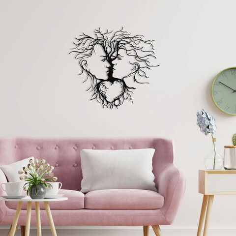 Decoratiune de perete, Work Hard Dream Bıg Metal Decor, Metal, Dimensiune: 70 x 64 cm, Negru