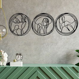 Decoratiune de perete, World Map 2, Metal, Dimensiune: 152 x 50 cm, Negru