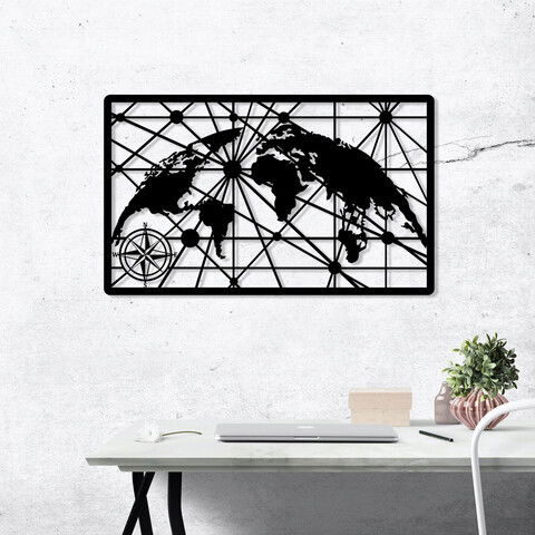 Decoratiune de perete, Hawaii, Metal, Dimensiune: 70 x 43 cm, Nuc negru